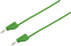 Mérővezeték, 4 mm-es dugó - 4 mm-es dugó, 1 m, zöld, VOLTCRAFT MSB-300