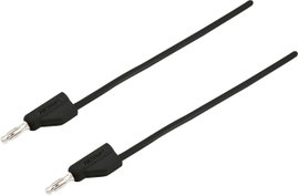 Mérővezeték, 4 mm-es dugó - 4 mm-es dugó, 5 m, fekete, VOLTCRAFT MSB-300