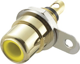 Beépíthető RCA aljzat, sárga, Tru Components