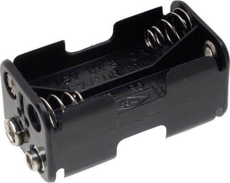 Elemtartó ceruzaelemhez 4x AA, klipszes, TRU COMPONENTS BH-343-2B