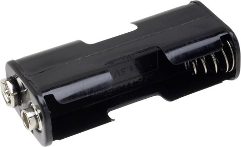 Elemtartó ceruzaelemhez 2x AA, klipszes, TRU COMPONENTS BH-322-1B