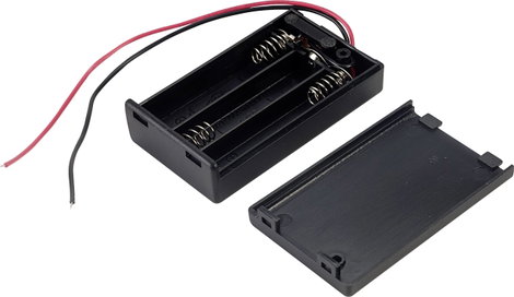 Elemtartó mikroelemhez 3x AAA, vezetékes, TRU COMPONENTS SBH431-1AS