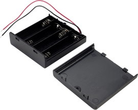 Elemtartó ceruzaelemhez 4x AA, vezetékes, TRU COMPONENTS SBH341-1A