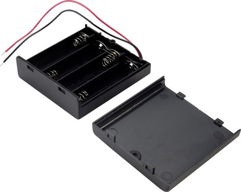 Elemtartó ceruzaelemhez 4x AA, vezetékes, TRU COMPONENTS SBH341-1A
