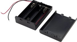 Elemtartó ceruzaelemhez 3x AA, vezetékes, TRU COMPONENTS SBH-331AS
