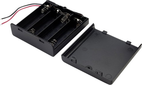 Elemtartó ceruzaelemhez 4x AA, vezetékes, TRU COMPONENTS SBH341-1AS