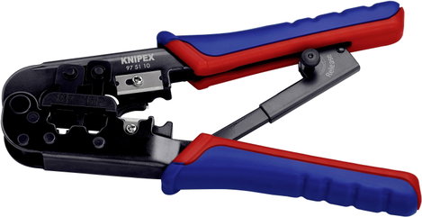 Racsnis moduláris krimpelő, UTP, telefon csatlakozó krimpelő RJ 45, RJ11/12 KNIPEX 97 51 10 2. kép