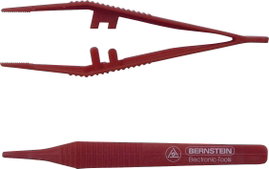 Műanyag csipesz elektronikai, modellező csipesz, fogazott, bordázott nyéllel és heggyel 125 mm Berns