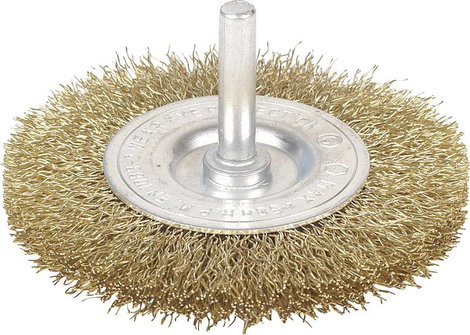 SÁRGARÉZ KORONG DRÓTKEFE 75 X 10 MM