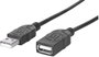 Manhattan USB kábel USB 2.0 USB-A dugó, USB-A alj 1.00 m Fekete Fólia árnyékolás, UL minősített, ara bélyegkép