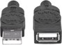 Manhattan USB kábel USB 2.0 USB-A dugó, USB-A alj 1.00 m Fekete Fólia árnyékolás, UL minősített, ara 3. bélyegkép