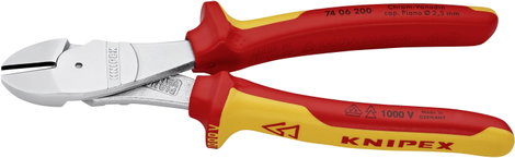 Knipex 74 06 200 VDE szigetelt erőkímélő oldalcsípőfogó 200 mm 2. kép