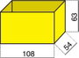 1 részes műanyag alkatrésztároló betét, sárga, 108 x 54 x 63 mm, Hünersdorff 624200 bélyegkép