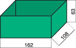 1 részes műanyag alkatrésztároló betét, zöld, 162 x 108 x 63 mm, Hünersdorff 624400
