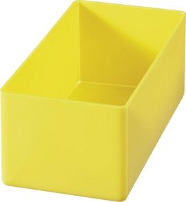 1 részes műanyag alkatrésztároló betét, sárga, 108 x 54 x 45 mm, Hünersdorff 622200