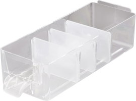 Tartalék fiók elválasztó alkatrésztároló szekrényhez, átlátszó, 31 x 51 mm, 60 db