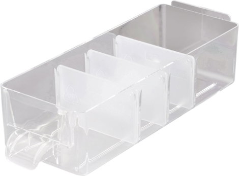 Tartalék fiók elválasztó alkatrésztároló szekrényhez, átlátszó, 31 x 51 mm, 60 db