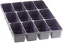 12 részes alkatrésztároló, fekete, 335 x 235 x 50 mm 2. bélyegkép