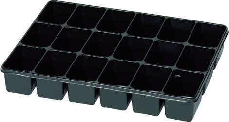 18 részes alkatrésztároló, fekete, 335 x 235 x 50 mm