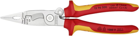 VDE villanyszerelő fogó, max. 50 mm², Knipex 13 96 200 5. kép