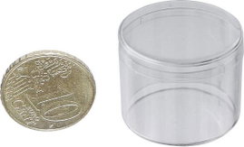 1 részes kerek alkatrésztároló doboz, átlátszó, Ø 36 x 29 mm