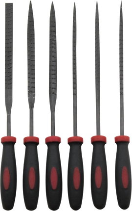 Donau Elektronik M57 6 részes fa reszelő, ráspoly készlet, műanyag nyéllel 170 mm