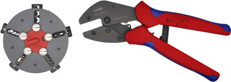 Krimpelő fogó gyorscsere tárral, Knipex MultiCrimp 97 33 02