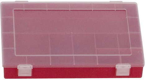 Alutec 8 részes alkatrésztároló doboz, átlátszó/piros, 335 x 225 x 55 mm 2. kép