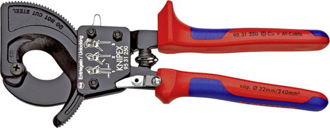 Racsnis kábelvágó 250 mm, 32 mm vágóképesség, Knipex 95 31 250 17. kép
