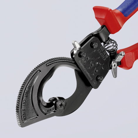 Racsnis kábelvágó 250 mm, 32 mm vágóképesség, Knipex 95 31 250 27. kép