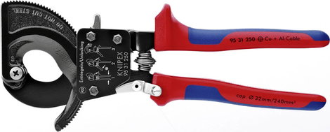 Racsnis kábelvágó 250 mm, 32 mm vágóképesség, Knipex 95 31 250 7. kép