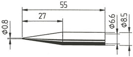 Ersa 842 pákahegy, forrasztóhegy 842 SD ceruza formájú hegy 0.8 mm