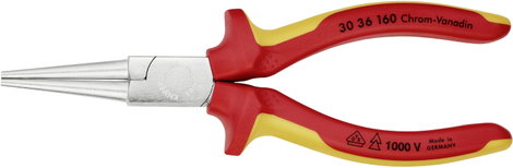 Kerekcsőrű fogó, VDE, DIN ISO 5745 szerint - KNIPEX 30 36 160