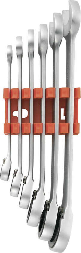 Átkapcsolható villás-/racsnis kulcssorozat, 8 - 19 mm, 6 részes TOOLCRAFT 824124 Kulcstávolság 8/10/