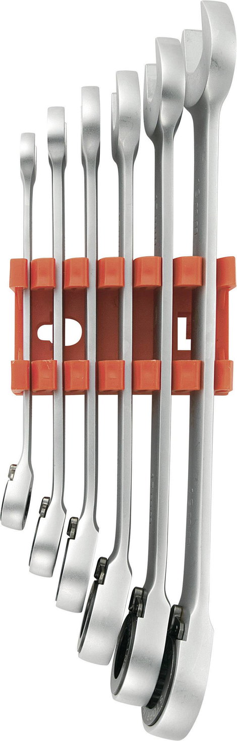 Átkapcsolható villás-/racsnis kulcssorozat, 8 - 19 mm, 6 részes TOOLCRAFT 824124 Kulcstávolság 8/10/