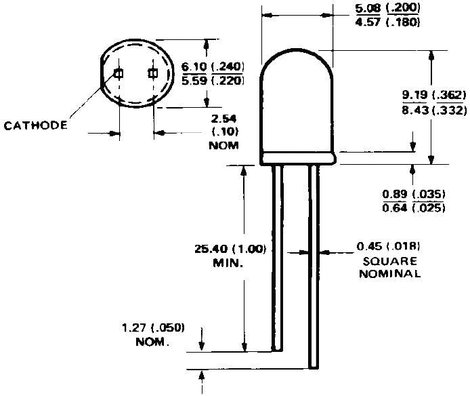 LED 5 MM, sárga, HLMP-3401 2. kép