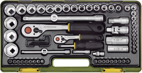 Proxxon 23294 Racsnis szerszámkészlet, Krova BIT készlet 65 részes 4 mm (5/32) és 35,4 mm (13/8)