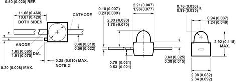 LED, sárga HLMP-6400, DOME 2. kép