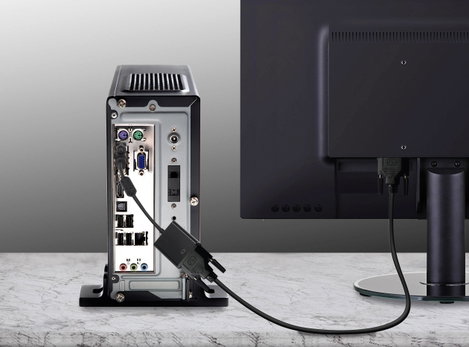 DVI/VGA átalakító adapter, 1x DVI dugó - 1x VGA alj 24+1 pól., aranyozott, fekete, ferrittel, Renkfo 3. kép