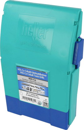 HSS Kobalt nemesacél fúrókészlet 19 részes Heller 21962 4