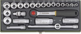 Proxxon 23110 Racsnis szerszámkészlet, Krova készlet 24 részes 10 mm (3/8)