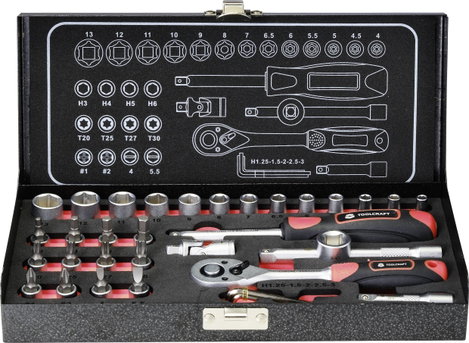 Dugókulcs készlet 6,3 mm (1/4), 36 részes, Toolcraft 826363 2. kép
