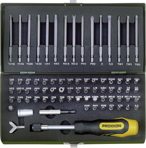 PROXXON 23107 75 részes Biztonsági- és speciális bit készlet 6,3 mm (1/4 " )