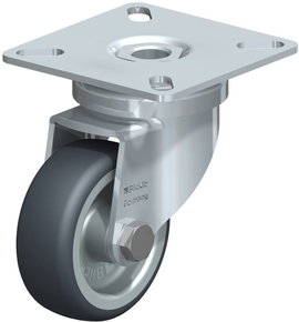 Önbeálló gumigörgő Ø 50 mm csavarozható rögzítő lemezzel Blickle 346601
