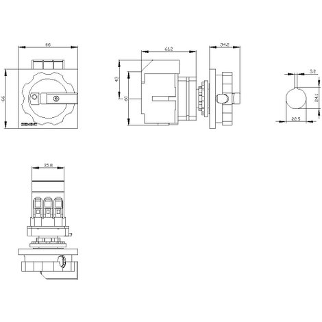 Megszakítók Piros, Sárga 3 pólusú 16 mm² 16 A 690 V/AC Siemens 3LD30540TK53 2. kép