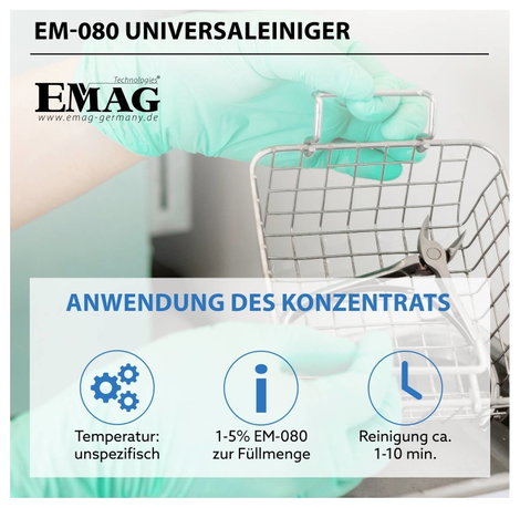 Ékszertisztító folyadék aranyhoz, ékszerhez, CD/DVD-hez 0,5l ultrahangos tisztítóba Emag EM080 4. kép