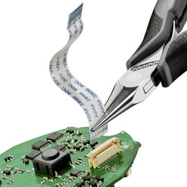 ESD hegyescsőrű fogó, hengeres fej, KNIPEX 35 22