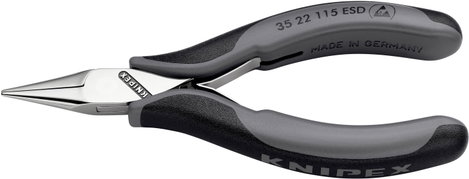 ESD hegyescsőrű fogó, hengeres fej, KNIPEX 35 22 2. kép