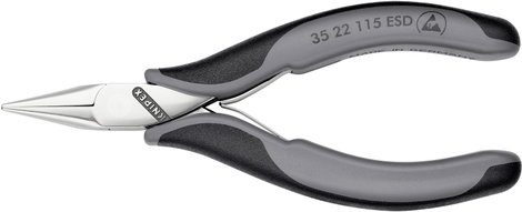 ESD hegyescsőrű fogó, hengeres fej, KNIPEX 35 22 5. kép