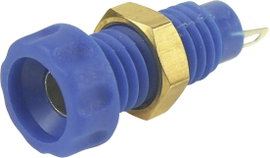 Labor csatlakozóaljzat, beépíthető, függőleges 4 mm, kék Cliff CL1456A